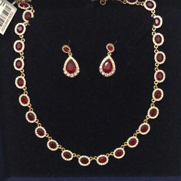 🌹CHARTER CLUB RED NECKLACE AND DROP EARRING SET🌹 - Picture 4 of 6